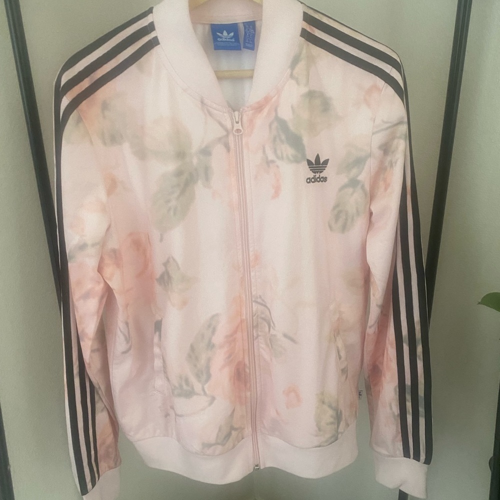 Adidas Pink Floral Track Jacket